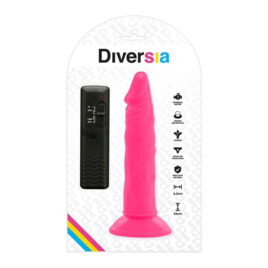 DIVERSIA -  FLEXIBLER DILDO MIT VIBRATION 23 CM - ROSA